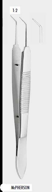 Пінцет МАКФЕРСОН (McPHERSON) для зв'язування ниток, 1х2 зубці, 10 см (cm)